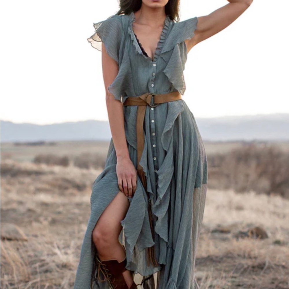 Sage maxi dress
